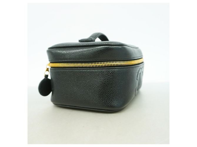 Borsa Vanity Chanel in pelle di vitello martellata nera Nero - vista 2