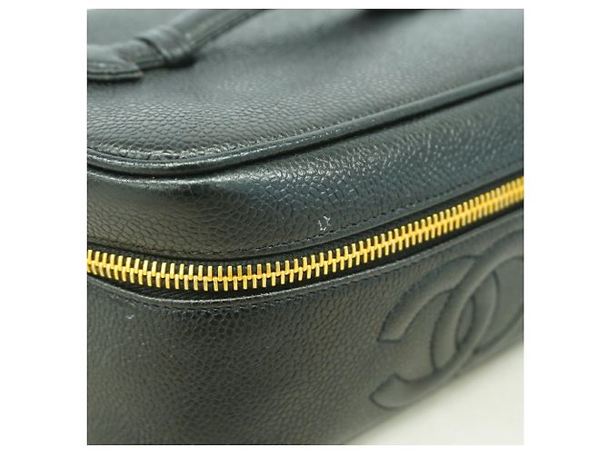 Borsa Vanity Chanel in pelle di vitello martellata nera Nero - vista 7