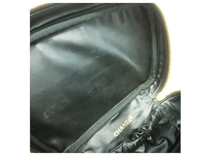 Borsa Vanity Chanel in pelle di vitello martellata nera Nero - vista 8