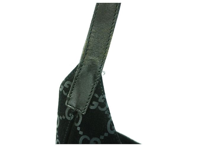 Borsa a tracolla Gucci in camoscio nero 001 3297 - vista 9