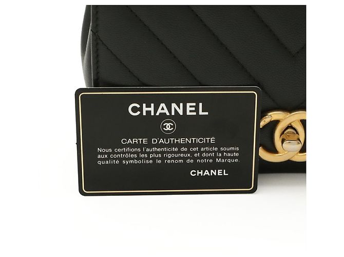 Chanel V-stitch Coco Mark Handtasche Schwarz - Ansicht 10