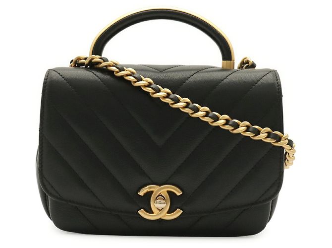 Chanel V-stitch Coco Mark Handtasche Schwarz - Ansicht 2