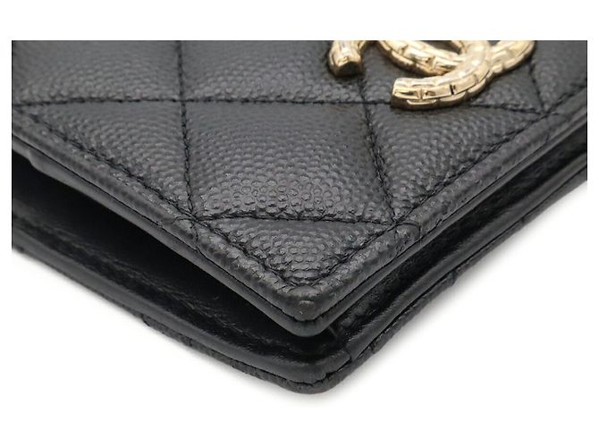 Cartera compacta acolchada CHANEL Métiers d'Art Collection Negro Blanco - vista 4