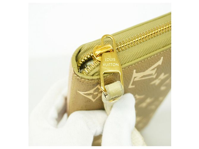 Louis Vuitton Monogram Empreinte Bicolor Zippy Wallet Beige Khaki - Ansicht 7
