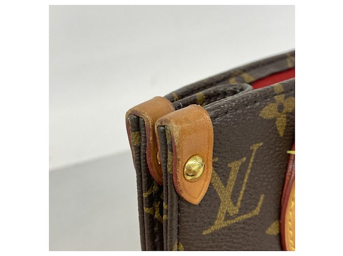 Bolso Louis Vuitton Monogram Sac Plat BB Castaño - vista 7
