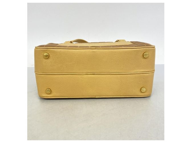 Borsa in tela Chanel beige e marrone - vista 3