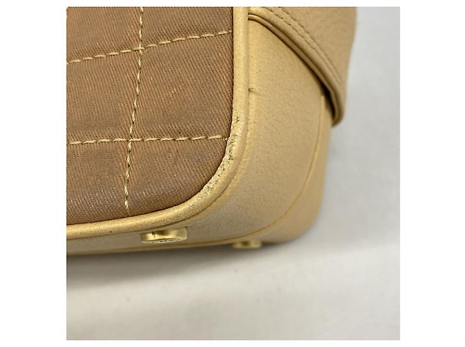 Borsa in tela Chanel beige e marrone - vista 6