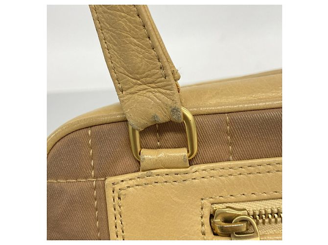Borsa in tela Chanel beige e marrone - vista 7