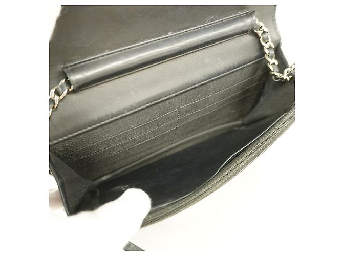 Cartera de hombro con cadena Chanel en piel de becerro granulada negra Negro - vista 4