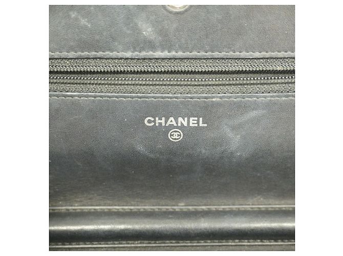 Cartera de hombro con cadena Chanel en piel de becerro granulada negra Negro - vista 5