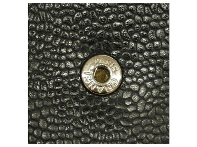 Cartera de hombro con cadena Chanel en piel de becerro granulada negra Negro - vista 6