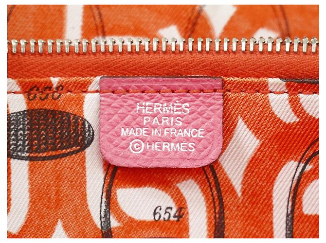 Hermès Azap Zip Around in pelle Silk'in Rosa - vista 5