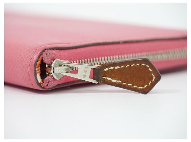 Hermès Azap Zip Around in pelle Silk'in Rosa - vista 7