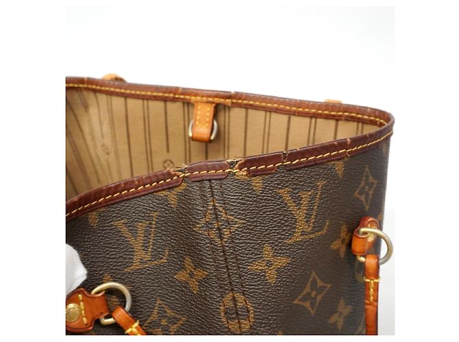 Borsa Tote Louis Vuitton Monogram Neverfull MM Marrone - vista 7