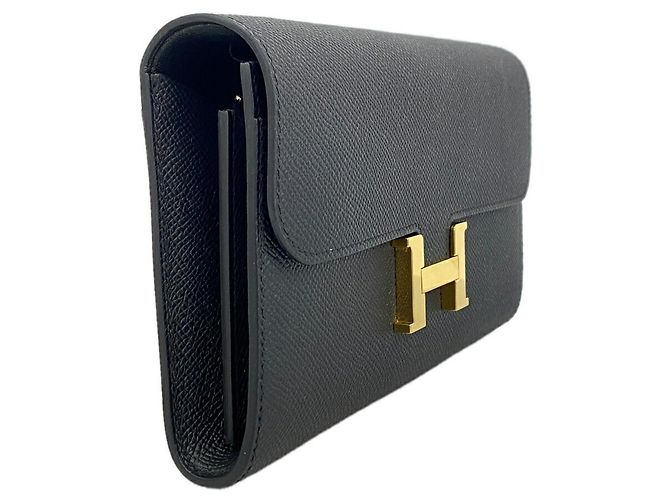 Hermès Constance Tougo Wallet/Shoulder Wallet Nero - vista 2