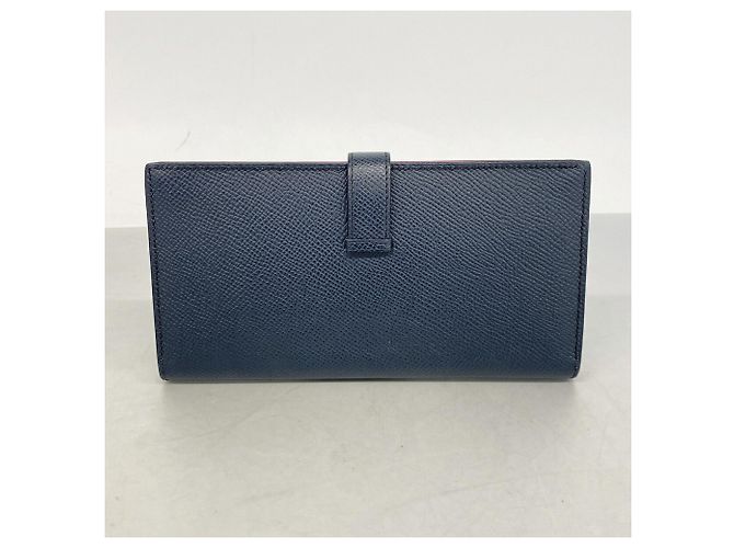 Hermès Portafoglio lungo Hermes Bearn Soufflet Verso Blu Porpora - vista 10