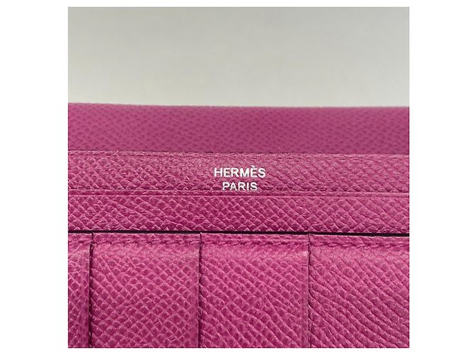 Hermès Portafoglio lungo Hermes Bearn Soufflet Verso Blu Porpora - vista 4