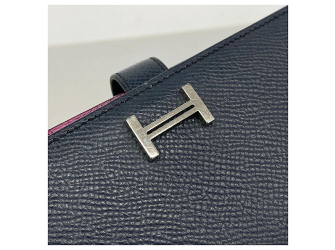 Hermès Portafoglio lungo Hermes Bearn Soufflet Verso Blu Porpora - vista 7