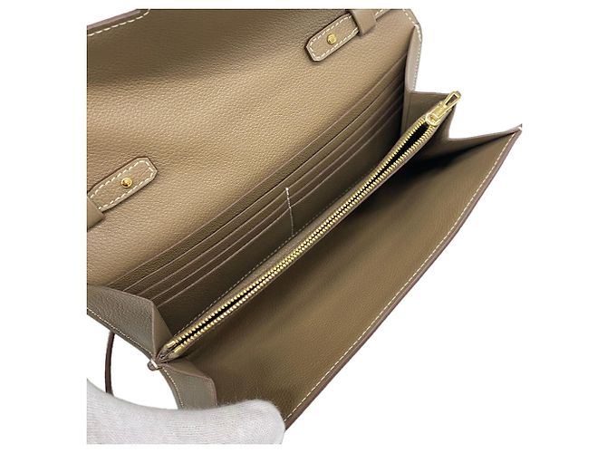 Hermès Portafoglio Hermes Constance To Go Evercolor Etoupe B Stamp Taupe - vista 4