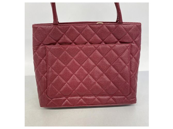 Borsa Tote Chanel in vitello granulato Bordeaux Bordò - vista 10