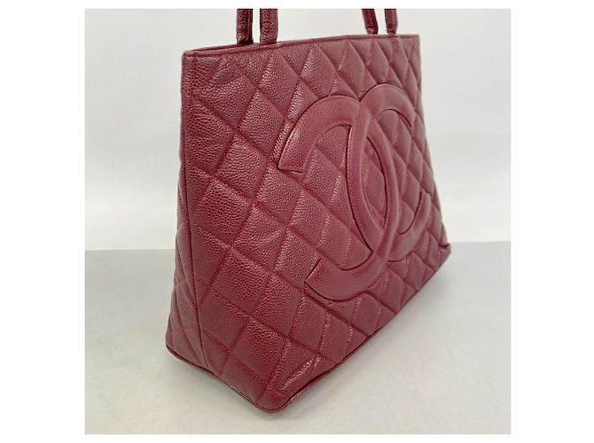 Borsa Tote Chanel in vitello granulato Bordeaux Bordò - vista 2