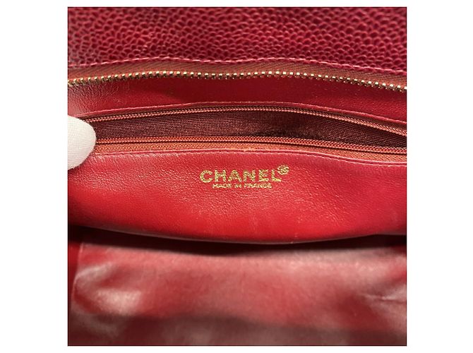 Borsa Tote Chanel in vitello granulato Bordeaux Bordò - vista 5