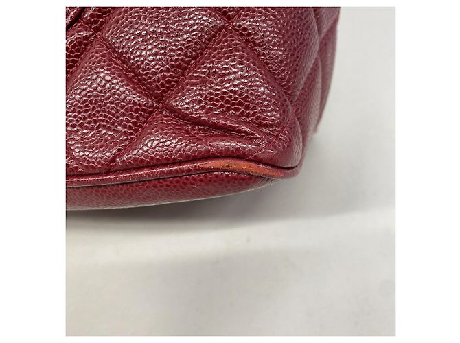 Borsa Tote Chanel in vitello granulato Bordeaux Bordò - vista 6