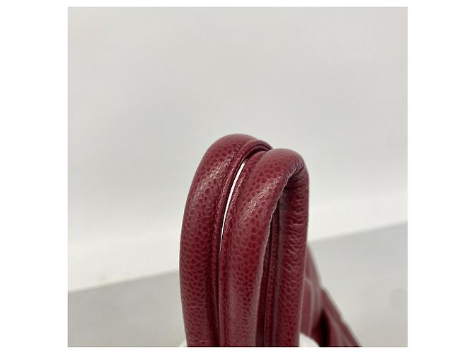Borsa Tote Chanel in vitello granulato Bordeaux Bordò - vista 7