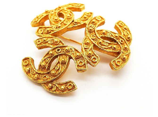 Spilla Chanel Triple Coco D'oro - vista 2