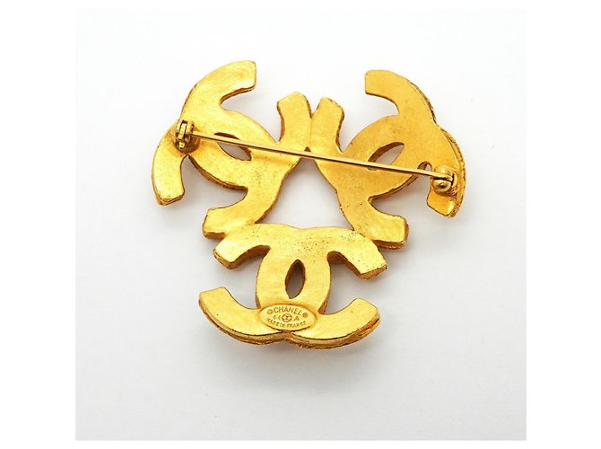 Spilla Chanel Triple Coco D'oro - vista 5