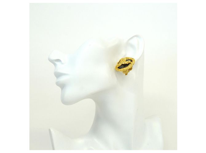Orecchini a clip Chanel Coco Mark Circle Nero D'oro - vista 5