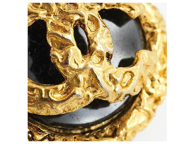 Orecchini a clip Chanel Coco Mark Circle Nero D'oro - vista 8