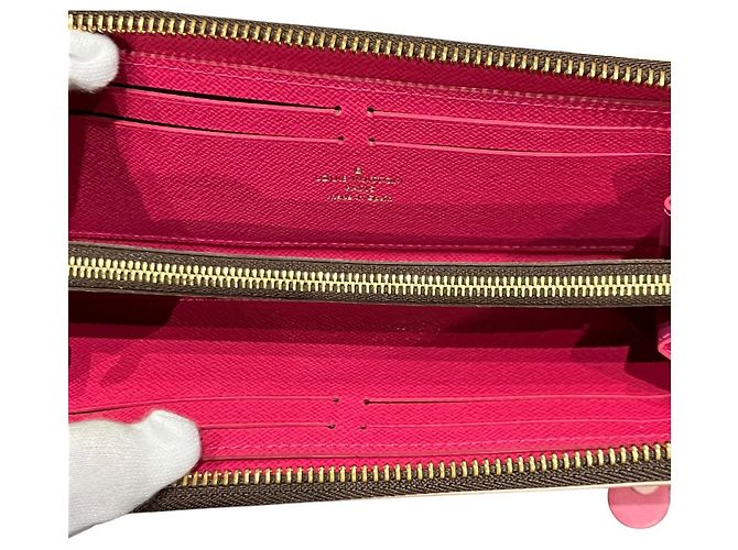 Louis Vuitton Portefeuille Clemence Long Wallet Castaño - vista 3