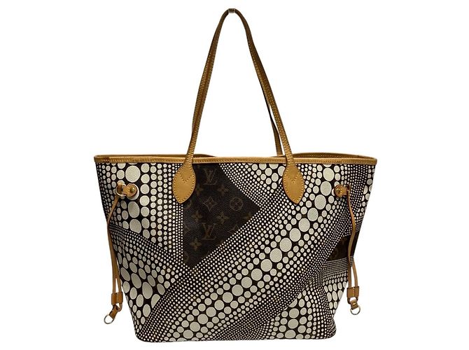 Borsa Tote Louis Vuitton x Yayoi Kusama Collaboration Neverfull MM Marrone Bianco - vista 2