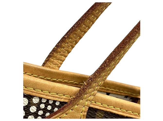 Borsa Tote Louis Vuitton x Yayoi Kusama Collaboration Neverfull MM Marrone Bianco - vista 8
