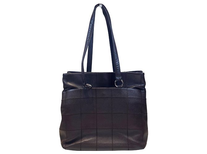 Borsa Tote Chanel in pelle di vitello martellata marrone - vista 2