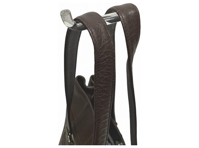 Borsa Tote Chanel in pelle di vitello martellata marrone - vista 8