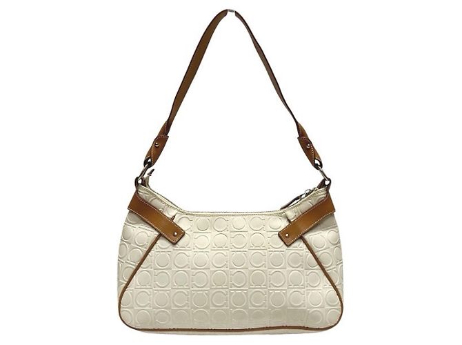 Gancini Borsa a tracolla in pelle avorio Salvatore Ferragamo Crudo - vista 2