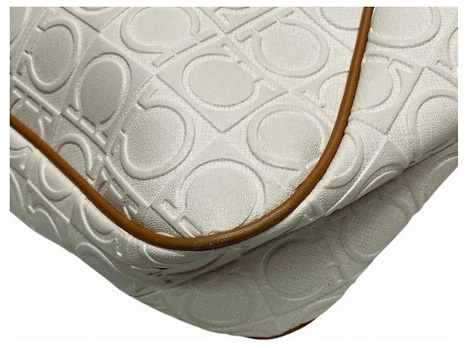Gancini Borsa a tracolla in pelle avorio Salvatore Ferragamo Crudo - vista 5