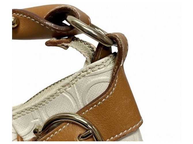 Gancini Borsa a tracolla in pelle avorio Salvatore Ferragamo Crudo - vista 6