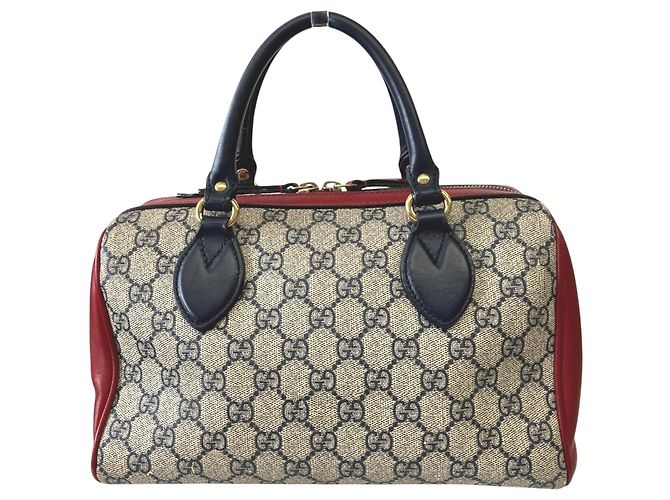 Borsa a tracolla Gucci GG Supreme in pelle Marrone Rosso - vista 2