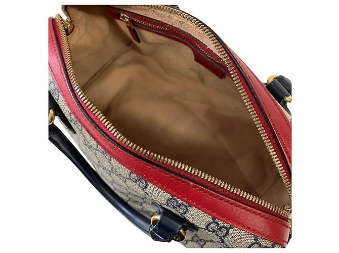 Borsa a tracolla Gucci GG Supreme in pelle Marrone Rosso - vista 7