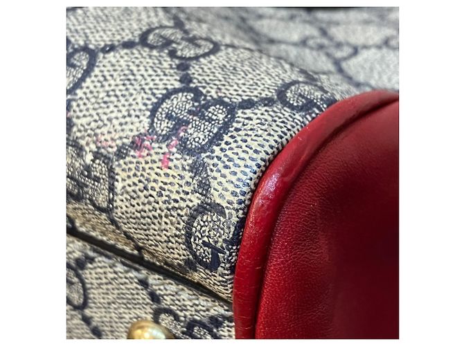 Borsa a tracolla Gucci GG Supreme in pelle Marrone Rosso - vista 8