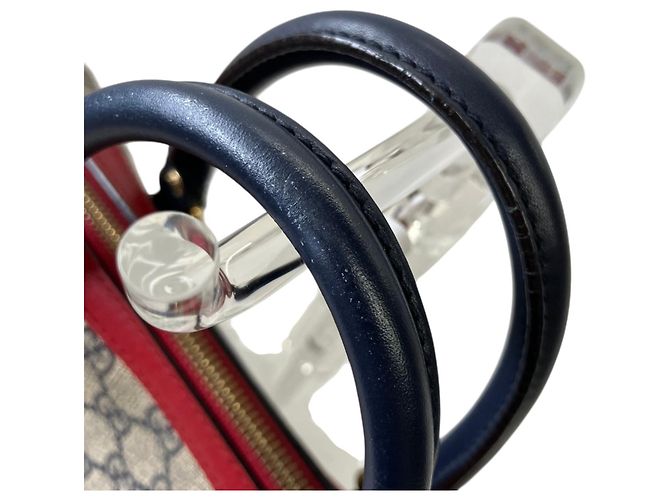 Borsa a tracolla Gucci GG Supreme in pelle Marrone Rosso - vista 9