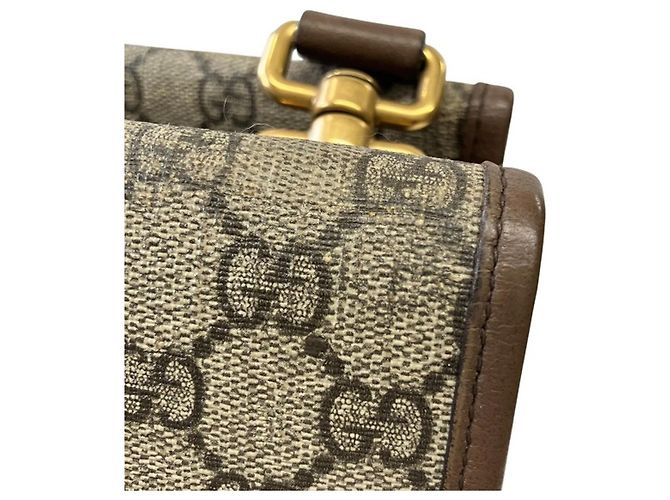 Borsa Messenger Gucci in Beige GG Supreme - vista 8