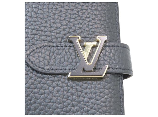 Porte-monnaie Louis Vuitton en cuir noir - vue 9