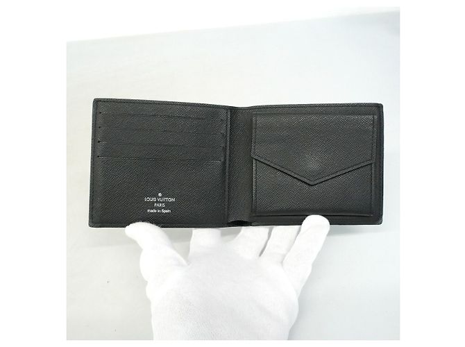 Louis Vuitton Monogram Eclipse Portefeuille Marco NM Wallet Nero - vista 4
