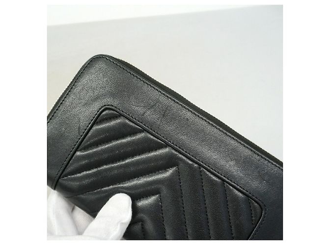 Mademoiselle Chanel V-Stitch Langbeutel Schwarz - Ansicht 9