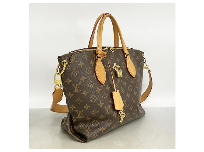 Borsa Louis Vuitton Monogram Flower Zipped Tote MM Marrone - vista 2