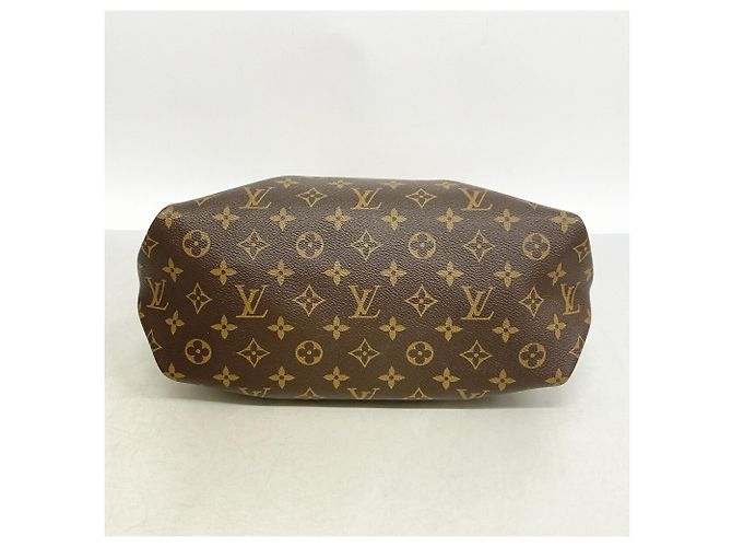 Borsa Louis Vuitton Monogram Flower Zipped Tote MM Marrone - vista 3
